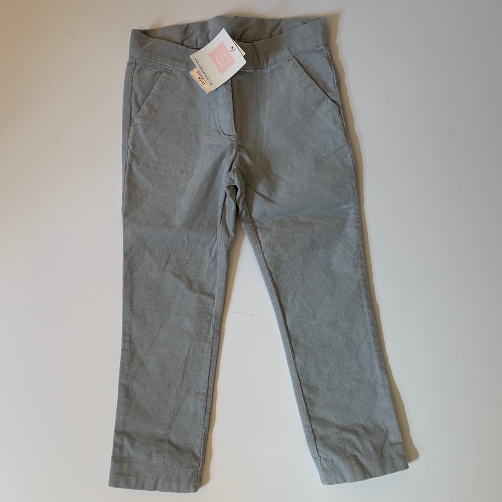 NEW Janie and Jack Grey Velvet Pants 3